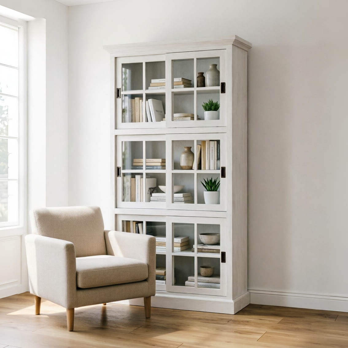 Elegant White Bookcase: Functional and Stylish